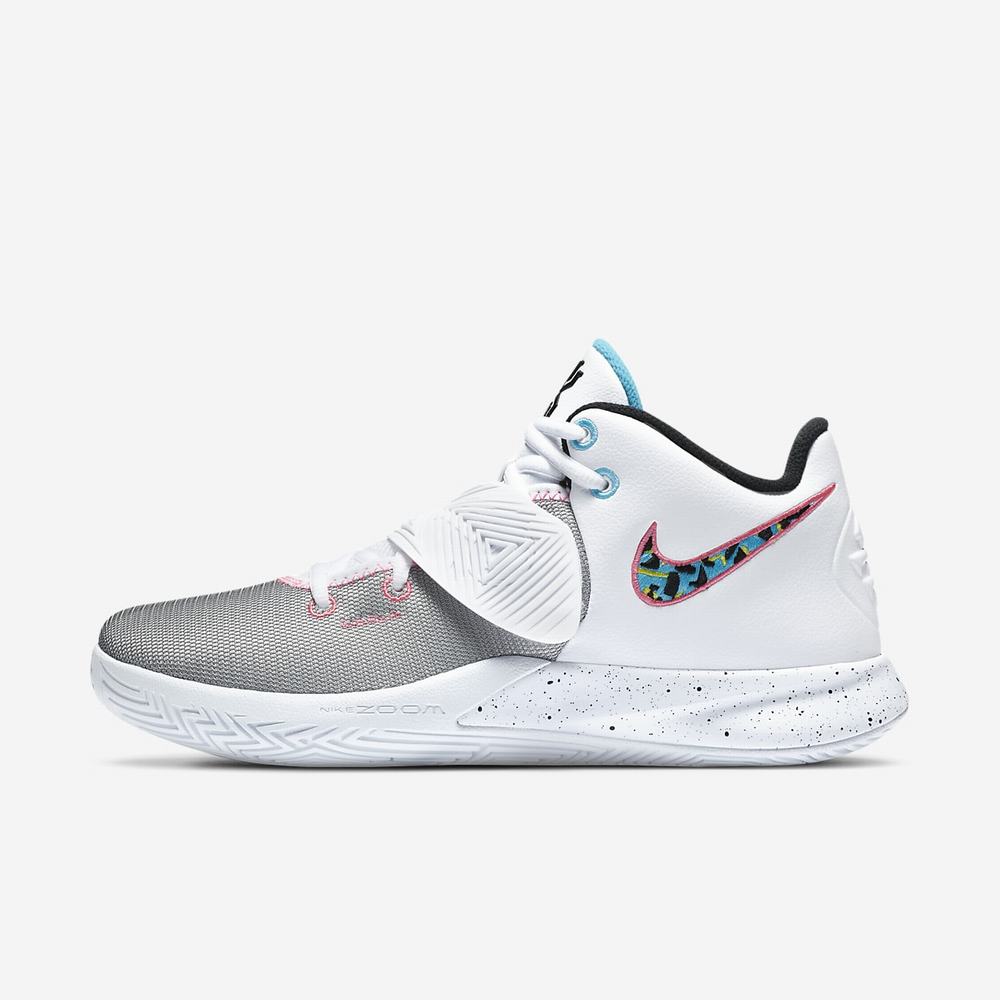 Chaussure De Basket Nike Kyrie Flytrap 3 Blanche 8597-326 White/Blue Fury/Opti Yellow/Black Femme | QGR-79332193